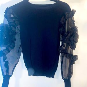 Zara Black puff sleeve top